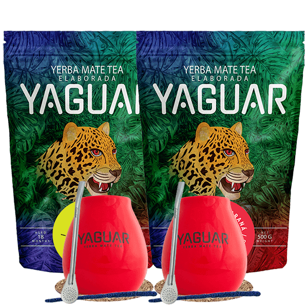 Set Yerba Mate Yaguar Energia 500g + Yaguar Limon 500g