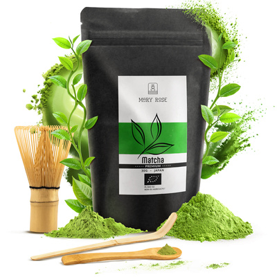 Set PREMIUM per preparare il tè matcha: matcha BIO giapponese 30g + accessori