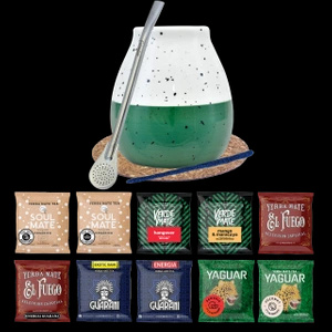 Set di Yerba Mate 10x50g Zucca di mate + Bombilla