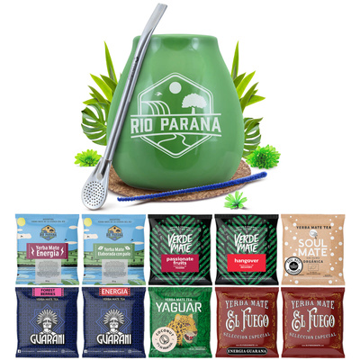 Set di campioni di Yerba Mate 10x50g 500g + accessori