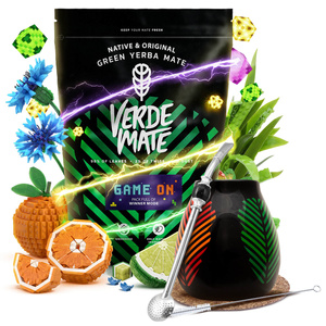 Set di Yerba Mate Verde Mate Game On 400g 0,4kg Tazza di mate + Bombilla