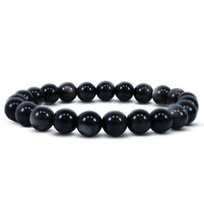 Bracciale con ossidiana argentata