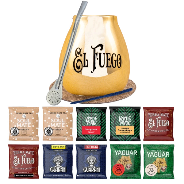 Set di Yerba Mate 10x50g Zucca di mate + Bombilla