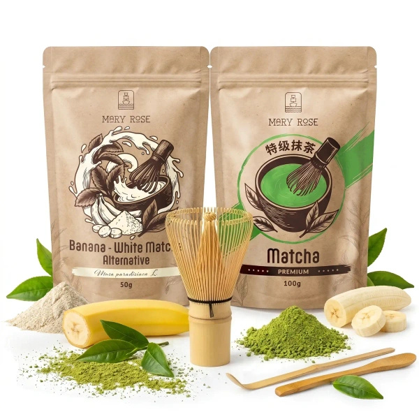 Set per Matcha Latte colorato: Matcha + White Matcha + accessori
