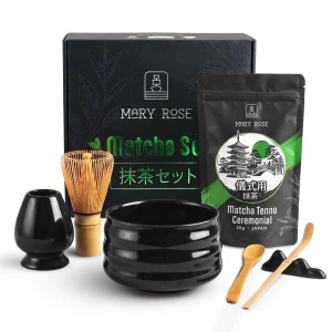 Set regalo: matcha cerimoniale giapponese + matchawan + accessori in bambù