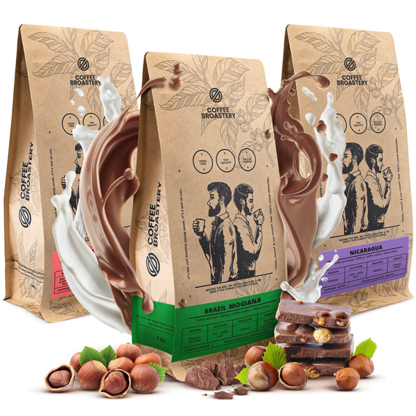 Set di caffè Bro Coffee Roastery Costa Rica San Rafael + Nicaragua Colibrí Azul + Brazil Samba 3x1kg (3kg)