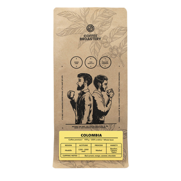 Bro Coffee Roastery - Caffè in grani interi Colombia Medellin Premium 400g