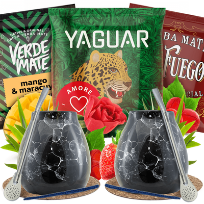 Set di Yerba Mate per due Matero Marmol 3x50g