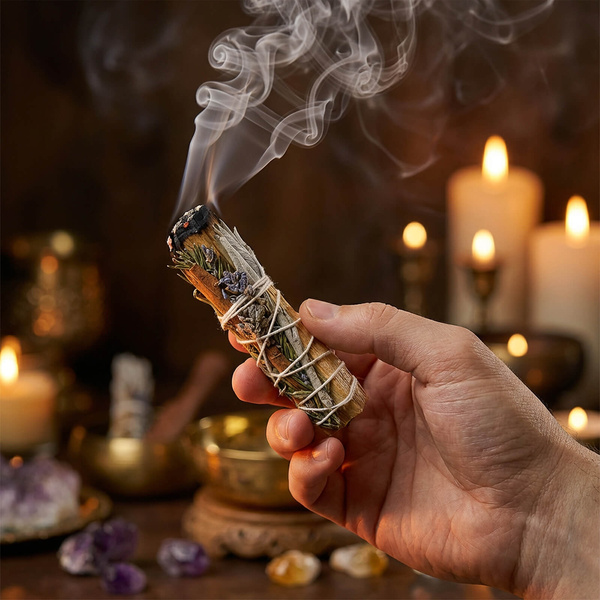 Salvia Bianca con Palo Santo, rosmarino, cannella e lavanda – Incenso 20-30 g (mazzo)