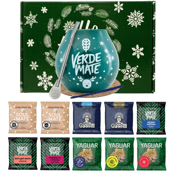 Set regalo invernale di Yerba Mate 10x50g Tazza di Mate + Bombilla