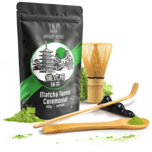 Set cerimoniale per preparare il tè matcha: matcha BIO giapponese 30g + accessori