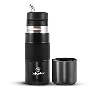 Yerbomos X ALL IN ONE - 450ml - Tazza di mate, thermos e bombilla in uno (nero)