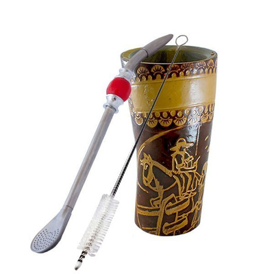 Set di accessori per yerba mate: Guampa + Bombilla
