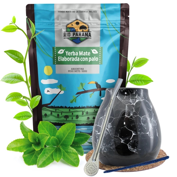 Set di Yerba Mate Rio Parana Tazza di mate Bombilla 500g