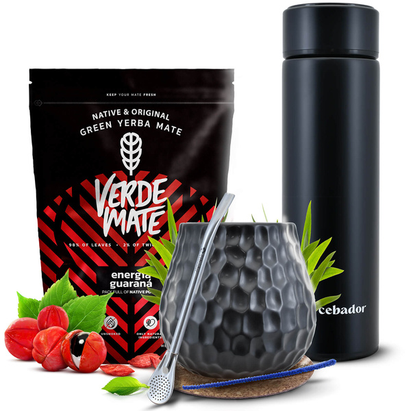 Set di Yerba Mate Verde Mate 400g 0,4kg Thermos LED