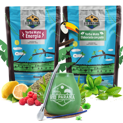 Set di Yerba Mate Rio Parana Energia Elaborada 2x500g + accessori