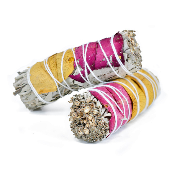 Salvia Bianca con rosa – Incenso 20-30 g (mazzo)