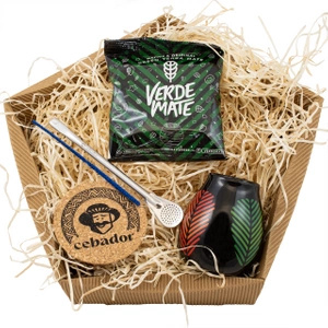 Set regalo di Yerba Mate: Verde Mate Frutos Tropicales 50g + Tazza di mate + Bombilla