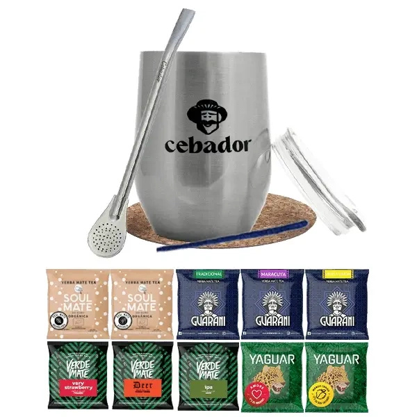Set di Yerba Mate: campioni 10x50g + TermoLid + Bombilla