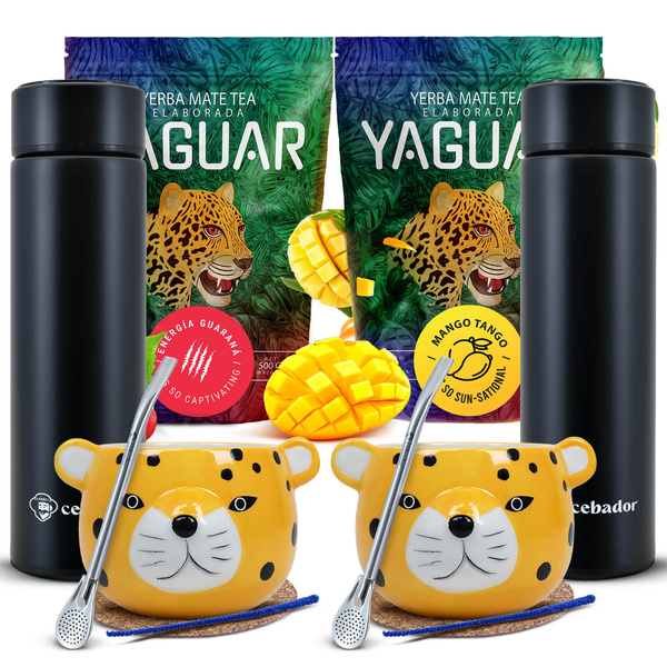 Yerba Mate Yaguar Thermos Set per due 1000g