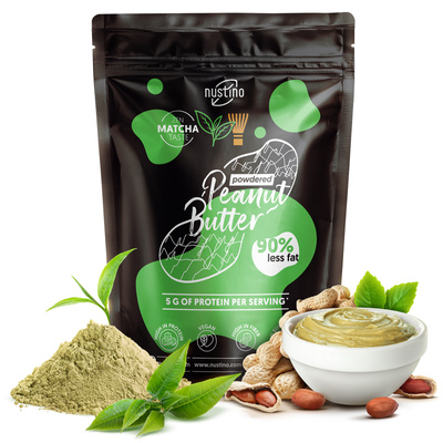Nustino – Burro di arachidi in polvere – Matcha (senza zucchero aggiunto) 400 g