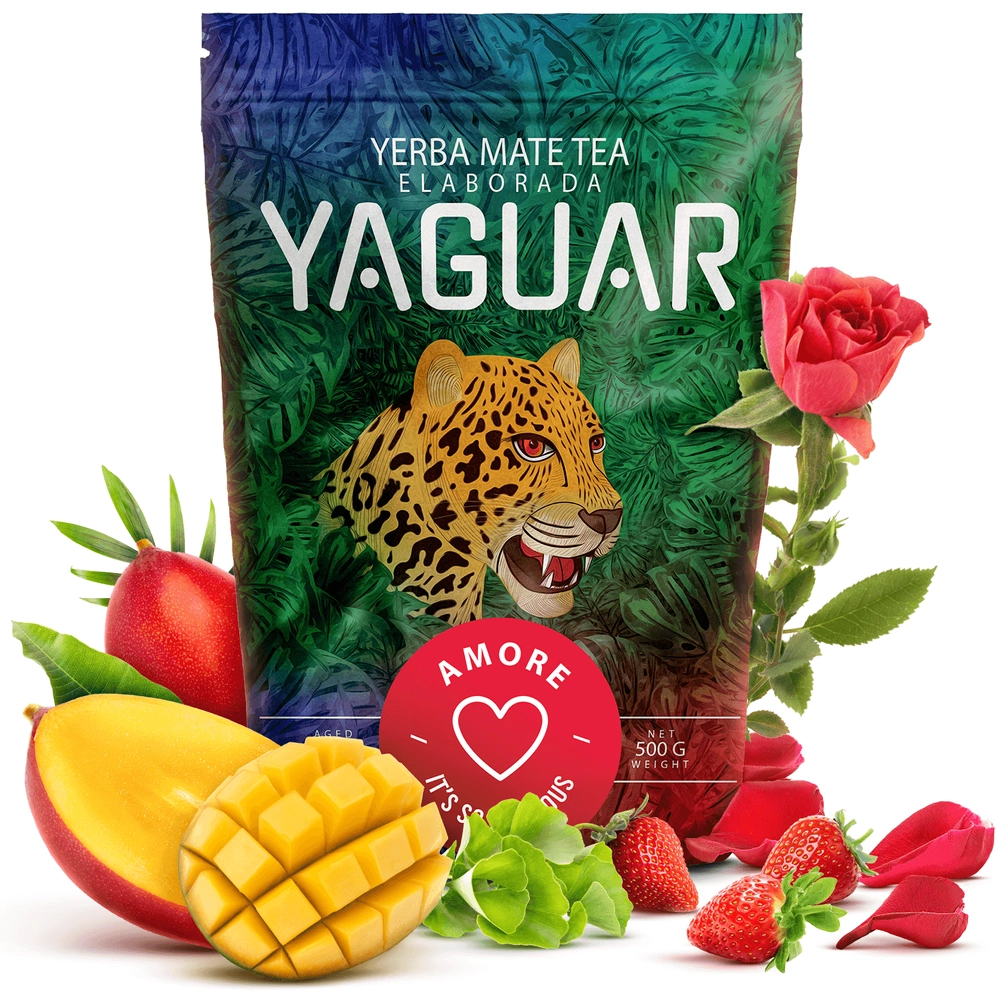Yaguar Amore 500 g 0,5 kg - Yerba mate brasiliana con frutta ed erbe 500g \  Amore