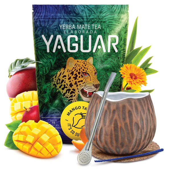 Set di Yerba Mate Yaguar 500g 0,5kg Tazza di mate + Bombilla