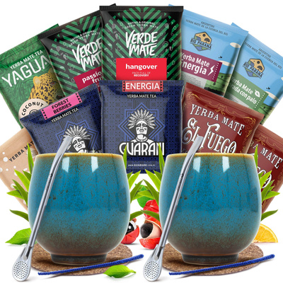 Set PER DUE di Yerba Mate Zucca di mate Bombilla