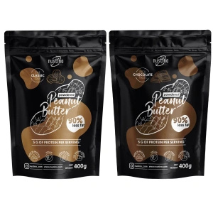 Set di burro di arachidi in polvere Nustino: Classic + Chocolate 2x400g