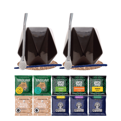 Set di Yerba Mate 10x50g 2x Tazza di mate + 2x Bombilla