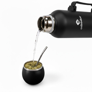 YerbaGo – Thermos con calabassa e bombilla 1,3 L – nero