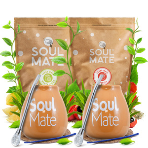Set di Yerba Mate per Due: Soul Mate 2x500g + 2x Tazza di mate + 2x Bombilla