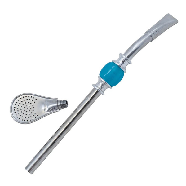 Bombilla Grande con pietra blu