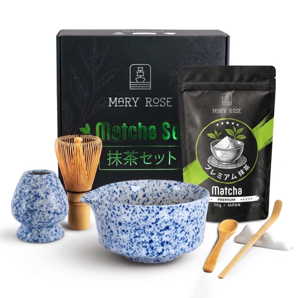 Set regalo: matcha giapponese premium + matchawan + accessori in bambù