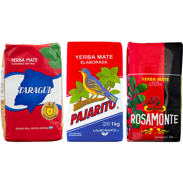 Set di Yerba Mate Taragui Rosamonte Pajarito 3x1kg = 3kg