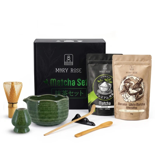 Set regalo per Matcha Latte colorato: Matcha + White Matcha + accessori