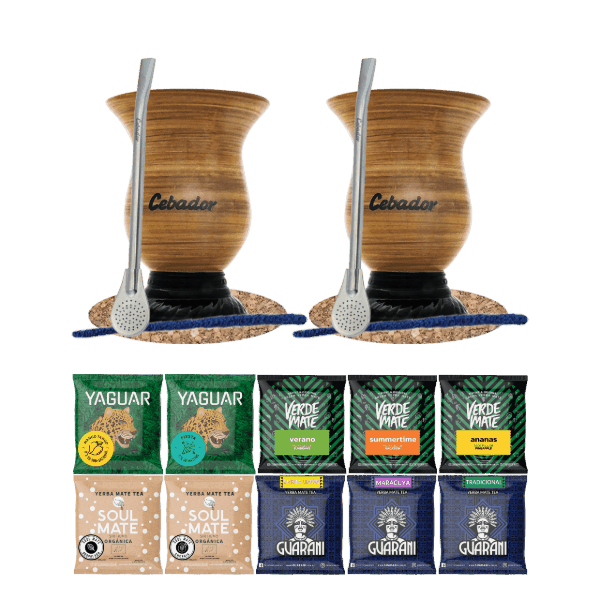 Set di Yerba Mate 10x50g 2x Tazza di mate + 2x Bombilla