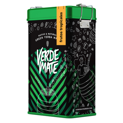Yerbera – Scatola di latta + Verde Mate Green Frutos Tropicales 0,5 kg