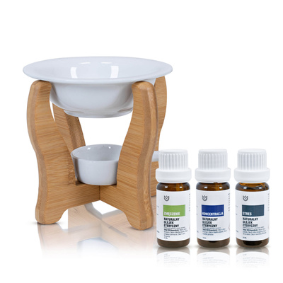 Set di aromaterapia: oli essenziali naturali + bruciatore d’essenze