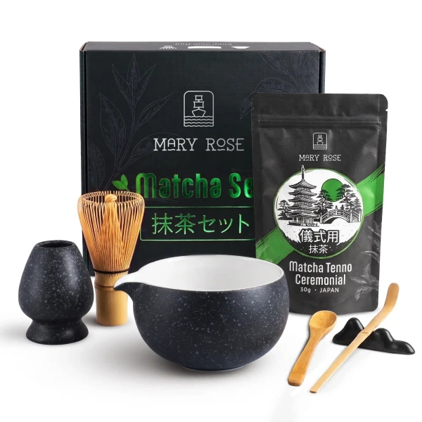 Set regalo: matcha cerimoniale giapponese + matchawan + accessori in bambù