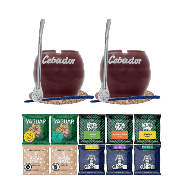 Set di Yerba mate 2x Tazza di Mate + 2x Bombilla 10 x 50 g