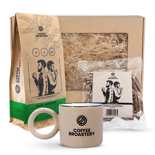 Set regalo Coffee Broastery: caffè Brazil Mogiana + caramelle al latte al gusto di caffè + tazza