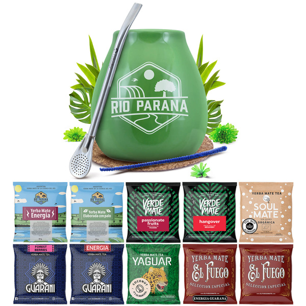 Set di campioni di Yerba Mate 10x50g 500g + accessori