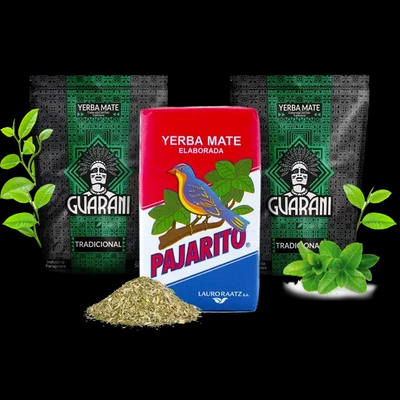 Set di Yerba Mate Elaborada: 2x Guarani + 1x Pajarito