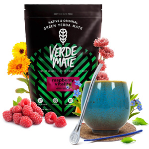 Set di Yerba Mate Verde Mate Raspberry 500g Tazza di mate + Bombilla