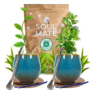 Set di Yerba Mate Soul Mate 500g 0,5kg 2x Tazza di mate + 2x Bombilla